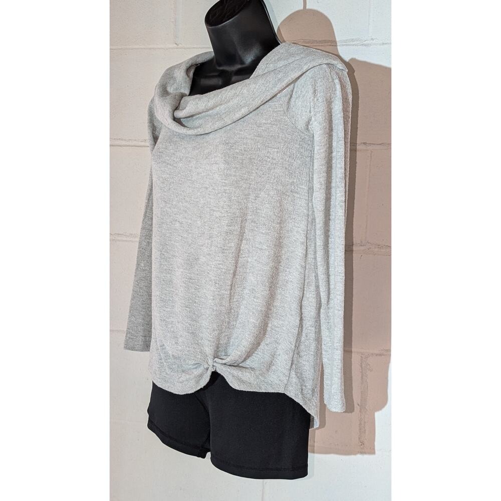 Moa Moa Soft Cowl Neck Off Shoulder Long Sleeve Sweater Twist Front Top Small - Picture 2 of 5